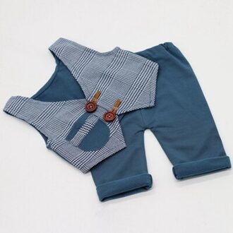 Pasgeboren Fotografie Props Outfits Baby Jongens Vest + Broek Set ,Baby Foto Fotografia Kleding Schieten Studio Accessoires Kostuum Blauw