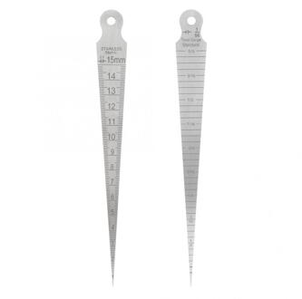 Paslanmaz Voelermaat 1 pcs Rvs Lassen Taper Voelermaat Heerser Gat Inspectie Tool 0-15mm Meters lassen