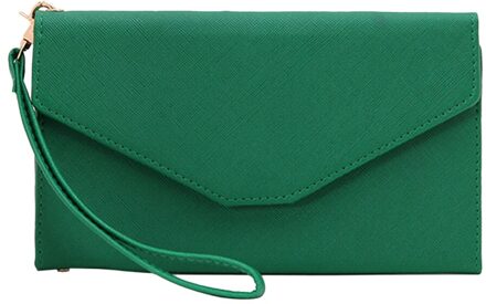 Paspoorthouder Zak Visitekaartje Paspoort Cover Multi Card Organizer Wallet Folding Handtas Vrouwen Slanke Polsbandje Kaarthouder groen