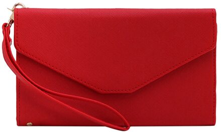 Paspoorthouder Zak Visitekaartje Paspoort Cover Multi Card Organizer Wallet Folding Handtas Vrouwen Slanke Polsbandje Kaarthouder rood