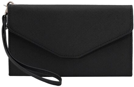 Paspoorthouder Zak Visitekaartje Paspoort Cover Multi Card Organizer Wallet Folding Handtas Vrouwen Slanke Polsbandje Kaarthouder zwart