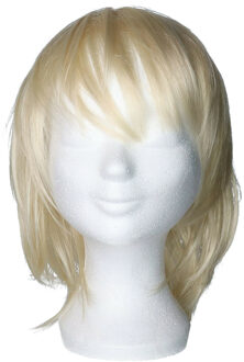 Paspop display etalage hoofd/mannequin - 1x - 30 cm - piepschuim - wit - voor hoeden/pruiken/accesso