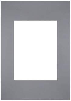 Passe-Partout Lijstmaat 21x29.7 cm A4 - Fotomaat 13x18 cm - Grijs