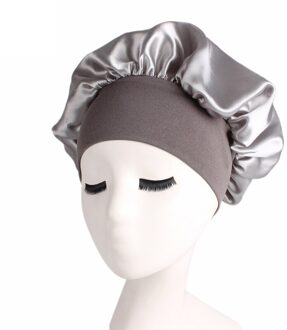 Passen Effen Satijn Motorkap Haar Styling Cap Breedgerande Hoge-Elastische Hoofdband Met Night Cap Vrouwen Slapen Cap haarverzorging Hoed 07