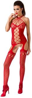 Passion Rode bodystocking - Maat: S/L