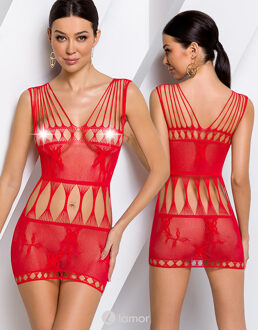 Passion Rood mesh jurkje Nova - Maat: One Size