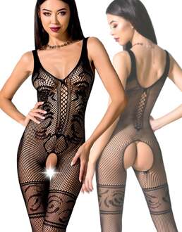 Passion Zwarte bodystocking Hiba - Maat: One Size