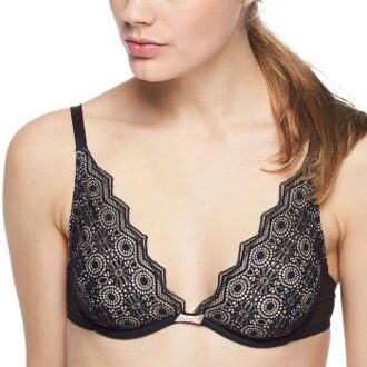 Passionata Georgia Plunge Underwired Bra A * Actie * Zwart,Wit - E 70