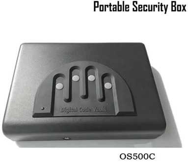 Password Safe Box Solid Steel Security Combination Lock Key Gun Money Valuables Jewelry Box Protable Security Strongbox OS500C