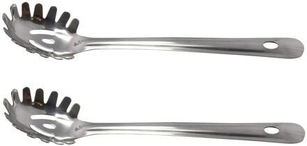 Pasta Opscheplepel - 2x - RVS - 31 cm - voor spaghetti - keukengerei