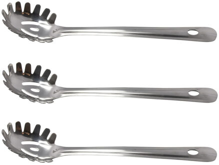 Pasta Opscheplepel - 3x - RVS - 31 cm - voor spaghetti - keukengerei