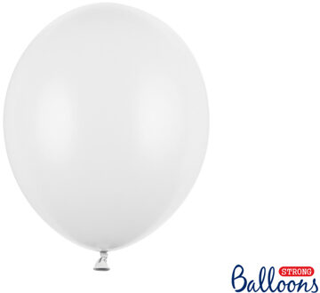 Pastel Ballonnen Puur Wit (50st) Wit - Transparant
