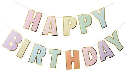 Pastel Gelukkige Verjaardag Guirlande Regenboog Macaron Snoep Kiids 1st Verjaardag Decoratie Gors Jongen Meisje Baby Douche Achtergrond Happy Birthday