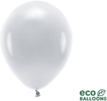 Pastel Zilvergrijze Ballonnen Premium Organic (100st) Zilver - Grijs