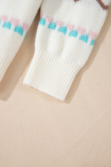 Pastelgestreepte Breiplekker Wit