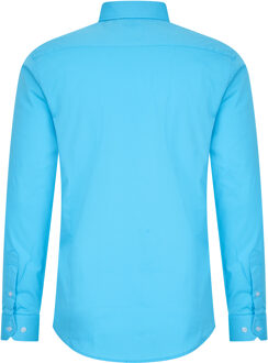 Pastelkleurig overhemd S - 6XL Slim Fit Katoenen stretch Blauw - 3XL