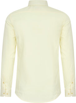 Pastelkleurig overhemd S - 6XL Slim Fit Katoenen stretch Geel - XL