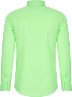 Pastelkleurig overhemd S - 6XL Slim Fit Katoenen stretch Groen - 4XL