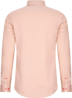 Pastelkleurig overhemd S - 6XL Slim Fit Katoenen stretch Perzik