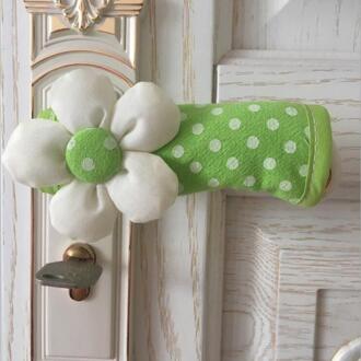 Pastorale Deurklink Doek Cover Stip Bloem Deurklink Beschermhoes 100% Katoen Deurgreep Cover groen