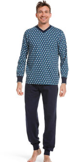 Pastunette pyjama met boorden blauw - XL