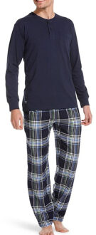 Pastunette pyjama met flanellen broek blauw - S