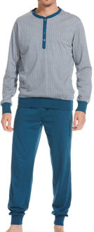 Pastunette pyjama met knoopjes en boorden blauw Groen - L