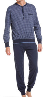 Pastunette pyjama met knoopjes en boorden blauw - XL