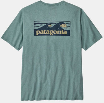 Patagonia Boardshort Logo Organic Pocket T-Shirt Blauw - XL