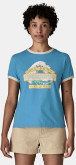Patagonia Great Waves Ringer Tee Dames Blauw - XL