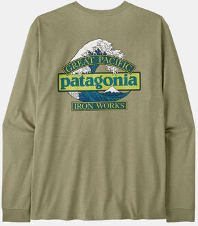 Patagonia L/S Great Waves Responsibili-Tee Groen - S