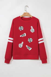 Patches Sweatshirt Rood