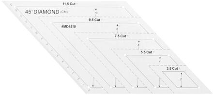 Patchwork Quilten Heerser Acryl DIY Naaien Kledingstuk Snijden Ambachtelijke Regel Tekening Gereedschap Handgemaakte Tailor voor Thuis Naaien Gereedschap 45 Rhombus