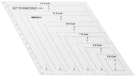 Patchwork Quilten Heerser Acryl DIY Naaien Kledingstuk Snijden Ambachtelijke Regel Tekening Gereedschap Handgemaakte Tailor voor Thuis Naaien Gereedschap 60 Rhombus