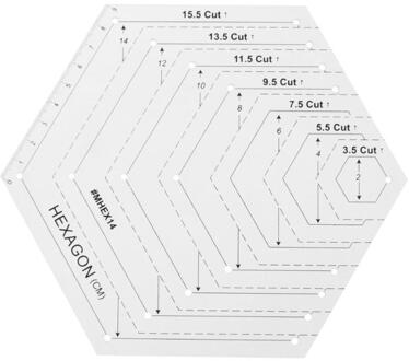 Patchwork Quilten Heerser Acryl DIY Naaien Kledingstuk Snijden Ambachtelijke Regel Tekening Gereedschap Handgemaakte Tailor voor Thuis Naaien Gereedschap zeshoek