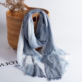 Patchwork Vrouwen Sjaal Dunne Sjaal En Wraps Bandana Pashmina WJ0109 Blauw