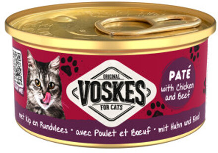 Paté met kip en rund natvoer kat 2 trays (48 x 85 g)