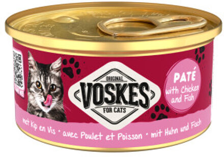 Paté met kip en vis natvoer kat 2 trays (48 x 85 g)