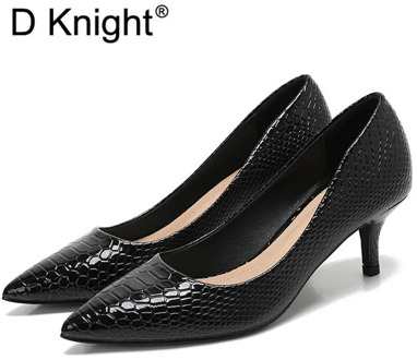Patent Crocodile Leather Woman High Heels Pumps Sexy Pointed Toe Stilettos Office Lady Shoes Shallow Femme Small Thin Heel Pumps