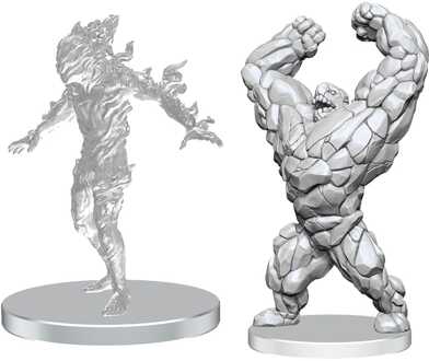 Pathfinder Deep Cuts Unpainted Miniatures Living Landslide & Living Wildfire
