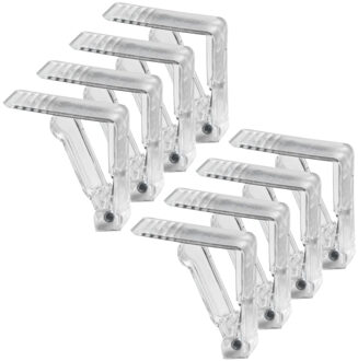 Patifix Tafelkleed klemmen - 16x - transparant - kunststof - 6 x 2 x 6 cm - voor tafels