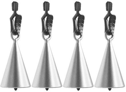 Patifix Tafelkleedgewichtjes - 4x - zilveren kegels - Tafelkleedhangers - Tafelzeilgewichtjes