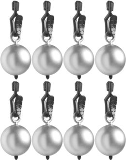 Patifix Tafelkleedgewichtjes - zilveren kogels/ballen - 12x stuks - 3.5 cm