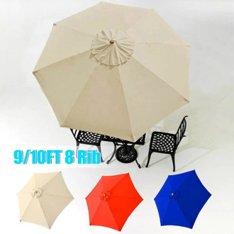 Patio Umbrella Top Canopy Replacement Cover fit 9/10' 8 Rib Garden Outdoor Market Beach Waterproof Canopy Sun Shelter Cover