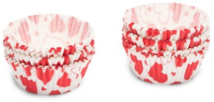 patisse Cupcakevormen Hartjes 5 Cm Papier Rood/wit 200 Stuks