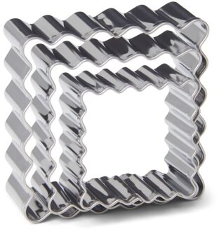 patisse set uitsteekvormen rvs vierkant 3-delig