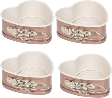 patisse Springvorm - 4x - hart - anti-aanbak - taartvorm - 12 cm - klein hartje