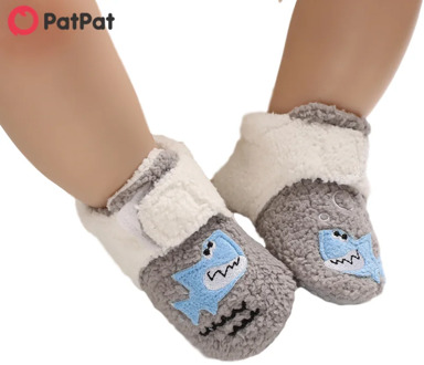 PatPat 2020 New Autumn and Winter Baby / Toddler Adorable Animal Embroidery Fleece Velcro Prewalker Shoes for Baby
