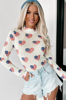 Patriottische Harten Hooggenaakte Top Ivoor