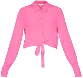 Patrizia Pepe Dynamische Fuxia Casual Shirt voor Dames Patrizia Pepe , Pink , Dames